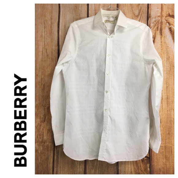 mens white burberry button down